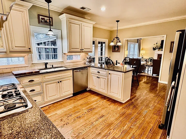 View from dining room entrance to kitchen