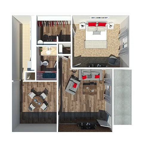 Floor plan One Bedroom One Bathroom