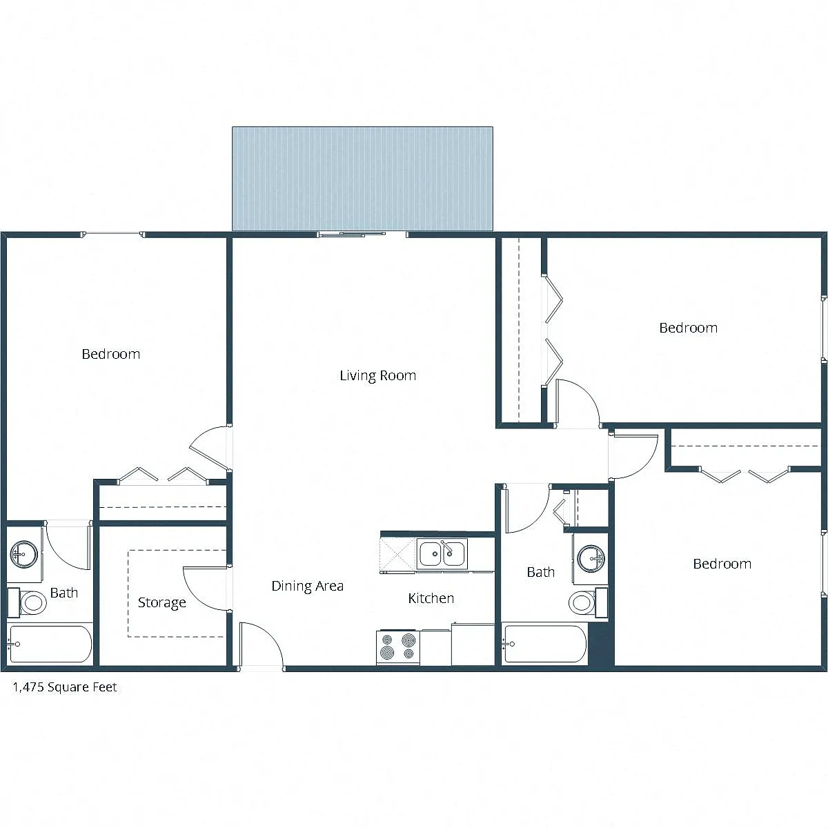 Floor plan Three Bedroom 32A