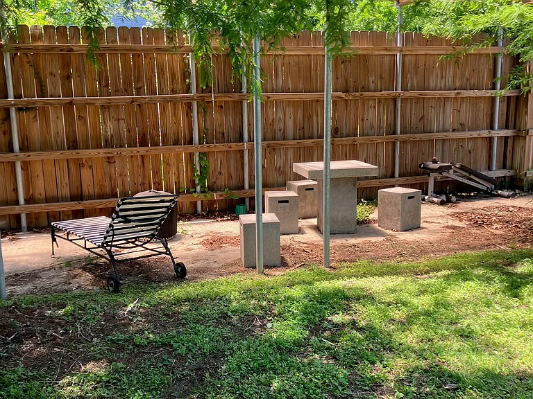 Shared pergola with picnic table