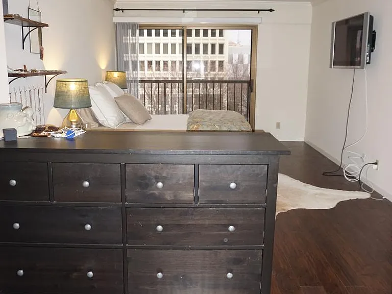 Master bedroom looking towards balcony