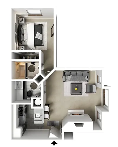 Floor plan 1 X 1 A