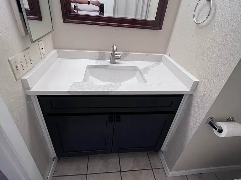 New countertop and vanity for the 2nd bathroom.