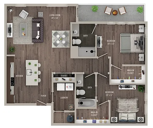 Floor plan Library Park III | C4-Private Terrace