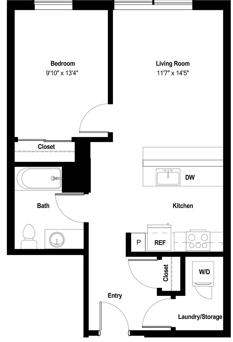 Floor plan 1X1 F