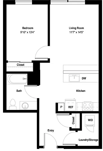 Floor plan 1X1 F