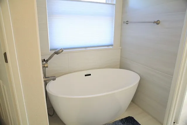 Primary bathroom with soaking tub