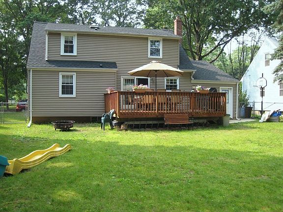 Lush, green, fenced in yard