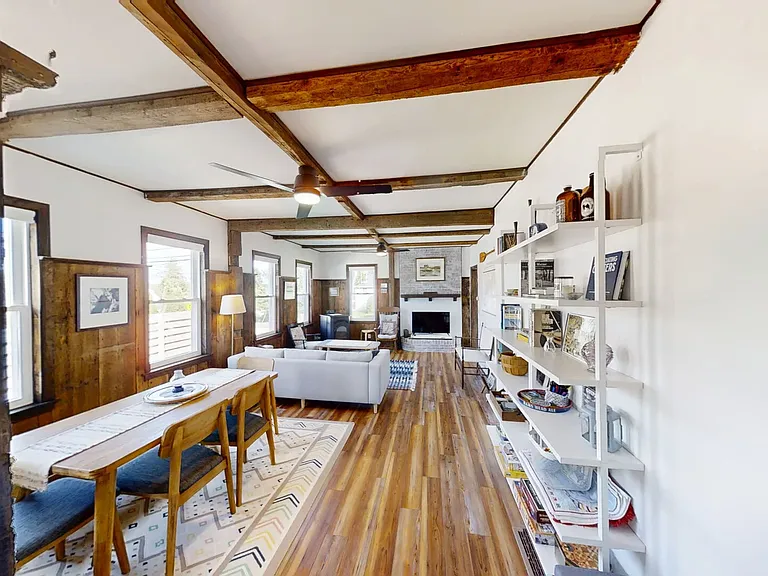 open dining and living area.