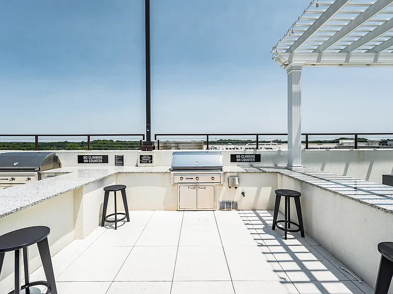Grilling Station with Bar Top on Rooftop Deck