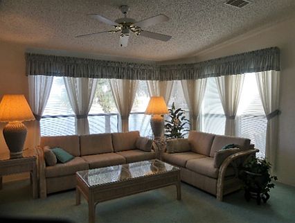 Living room with water view
