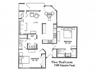 Floor plan 2 Bedroom 2 Bathroom Renovated