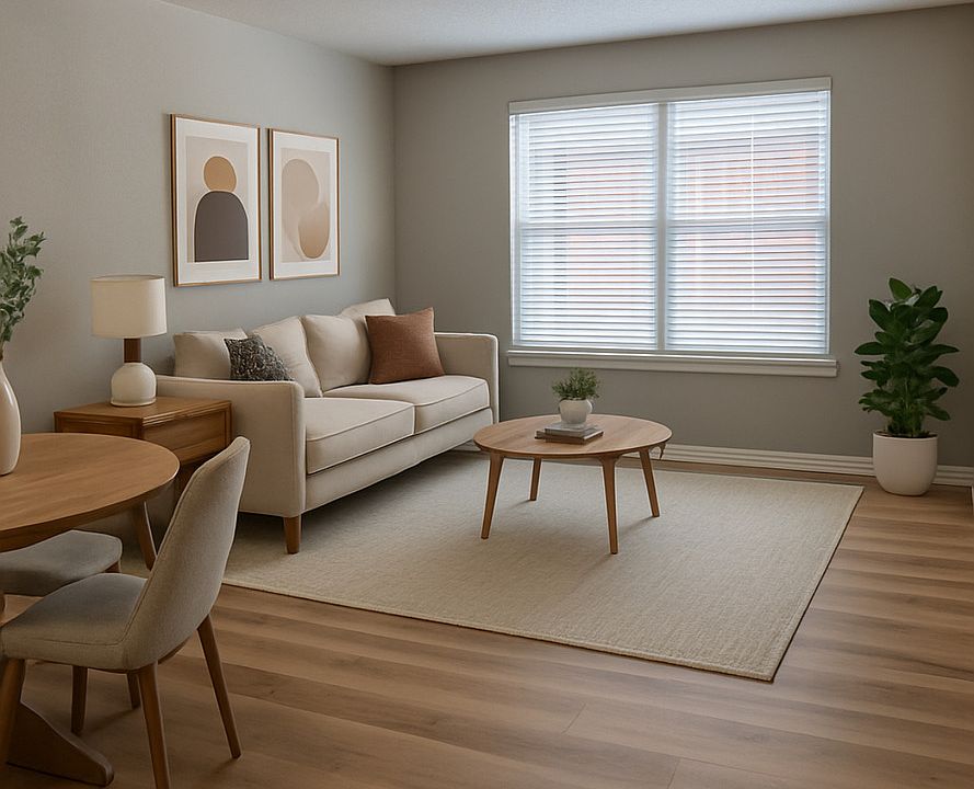 2BR/1BA Living Room (staged using A.i.)