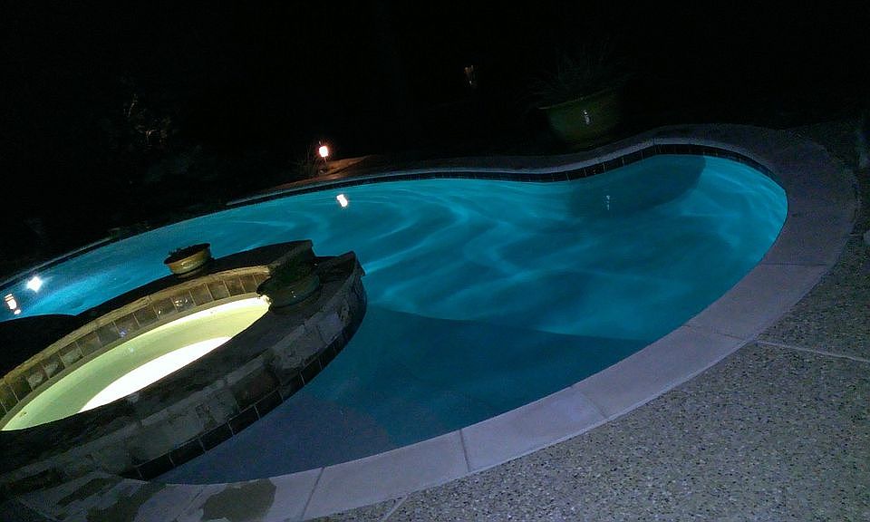 Salt Water Pool at Night