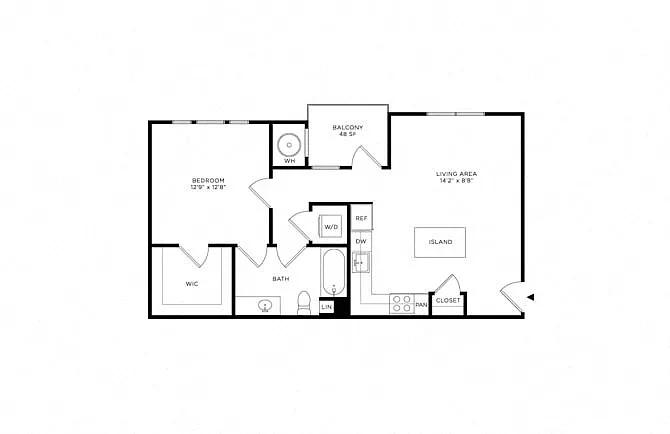 Floor plan 1D w/ Balcony