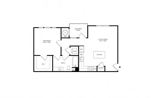 Floor plan 1D w/ Balcony
