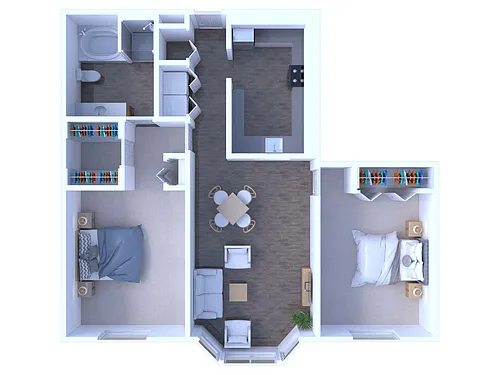 Floor plan 2 Bedrooms Floor Plan B1R