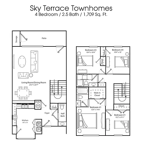 Floor plan 4 Bedroom 2.5 Bath 60%