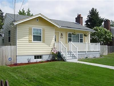 front of this beautifully updated home