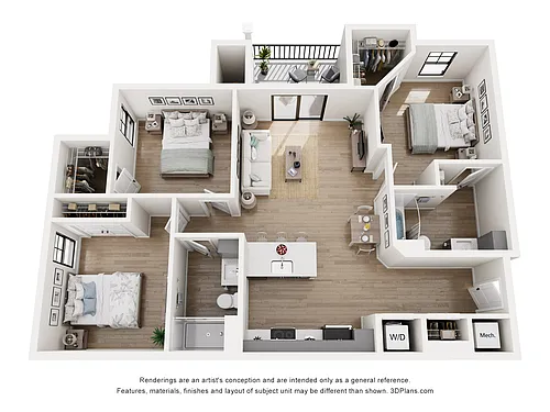 Floor plan Three Bedroom