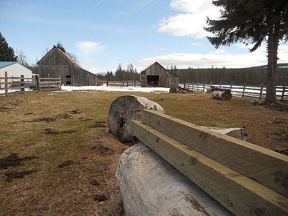 barns w/shop on left