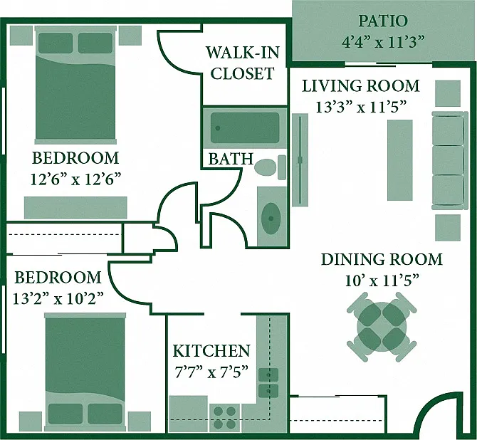 Floor plan Two Bedroom