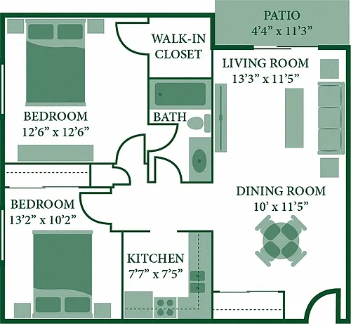 Floor plan Two Bedroom