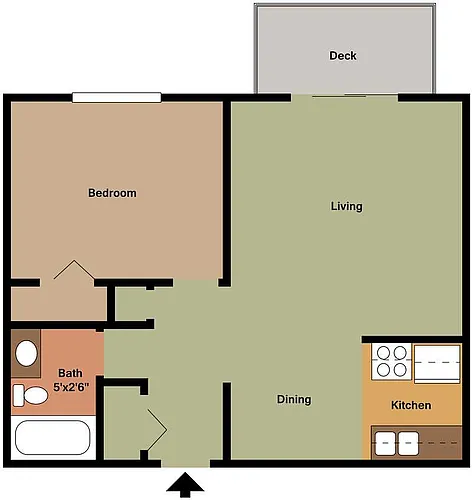 Floor plan One Bedroom Balcony