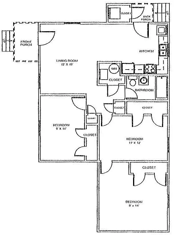Floor plan 3-BD Floor Plan