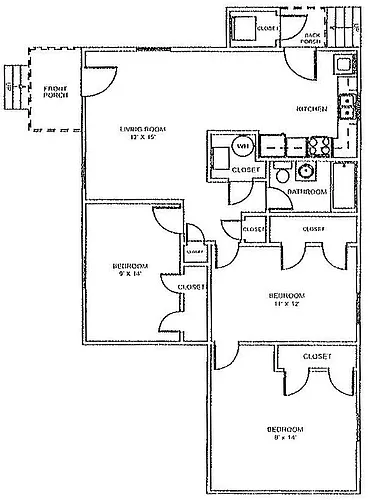 Floor plan 3-BD Floor Plan