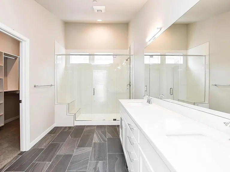 Luxurious Master bedroom bathroom with Huge Walk-in closet, bath and dual vanity sinks