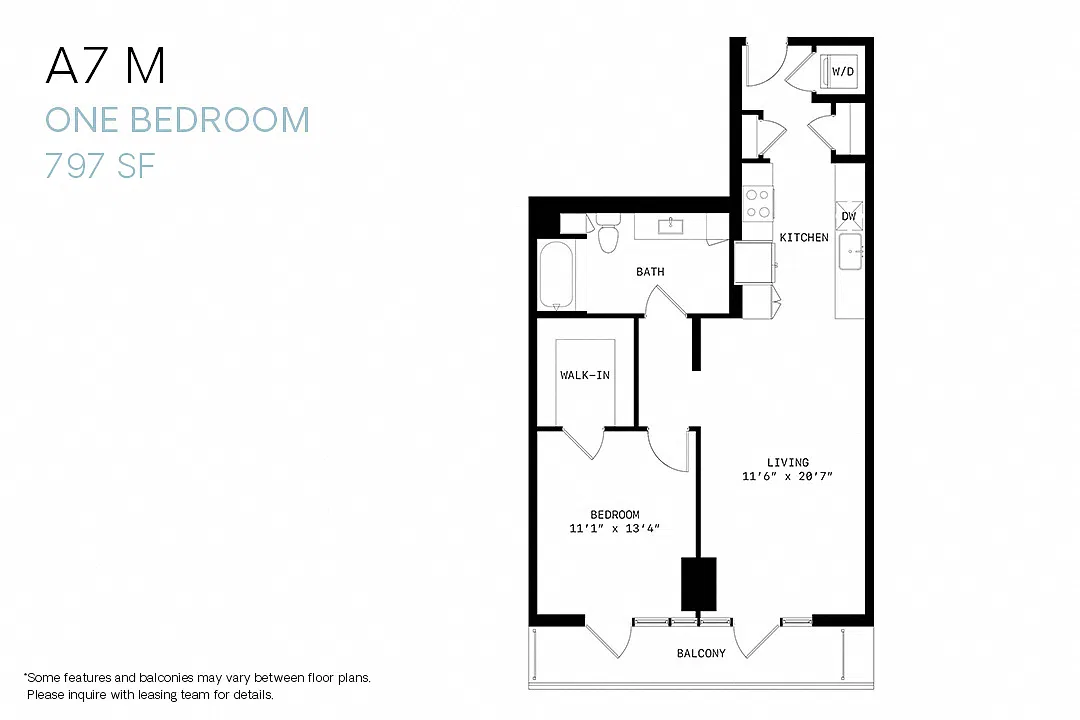 Floor plan One Bedroom A7m