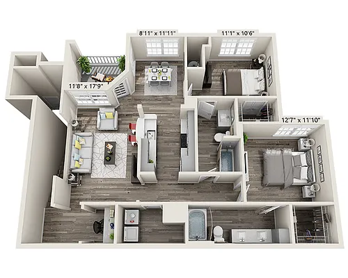 Floor plan Plan F2 (B2A)