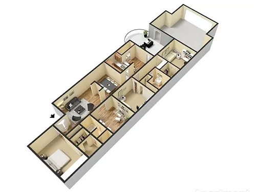Floor plan C1 3 Bed 2 Bath