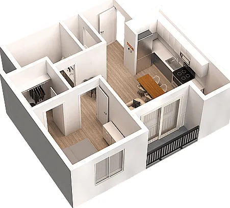 Latimer - 1x1 E Floorplan Latimer - 1x1 E Floorplan