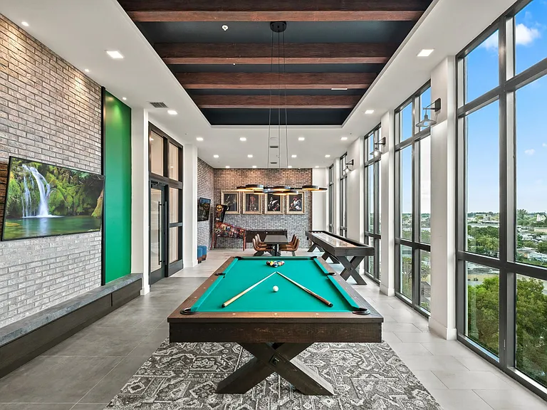 Get competitive in the game room with billiards, foosball, shuffleboard and pinball.