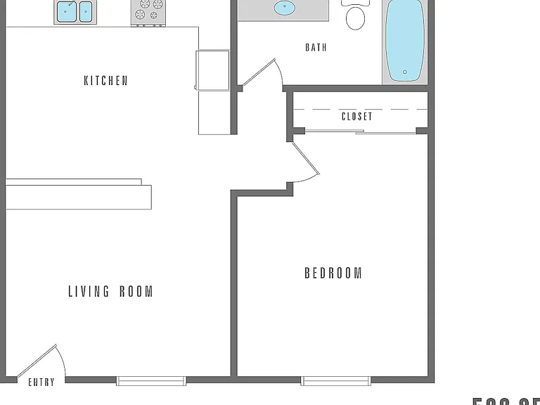 1 Bedroom 1 Bath 532 SF 1 Bedroom 1 Bath 532 SF