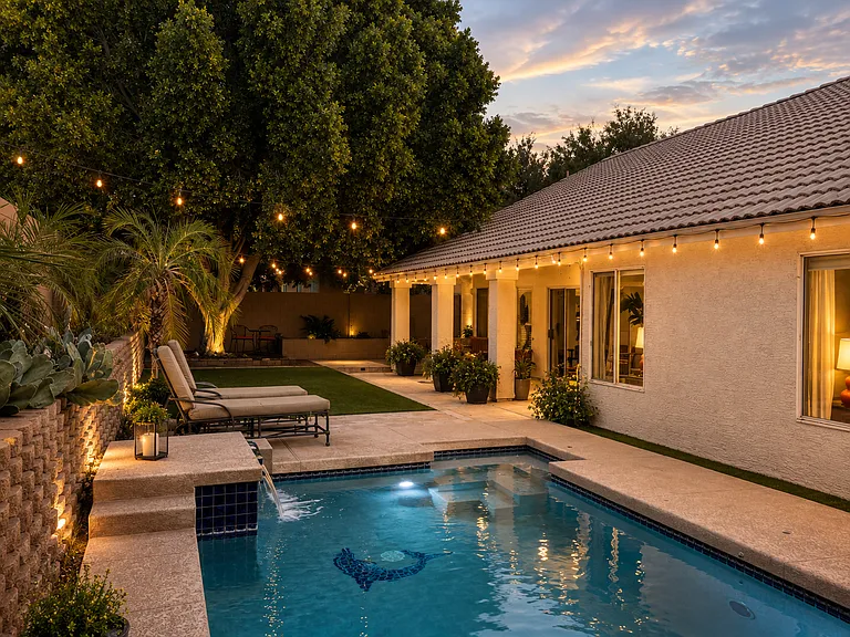 Private backyard oasis