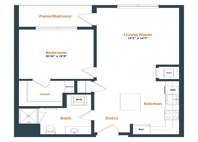 Floor plan A1.1 | 1 Bed | 1 Bath