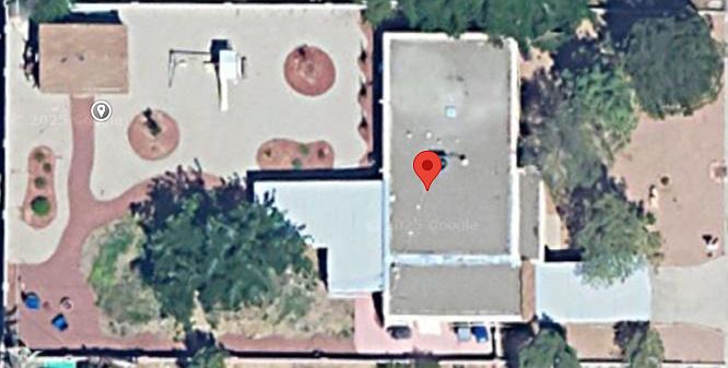 Satellite view; low maintenance Xero scaling and irrigation for the plants in front and back