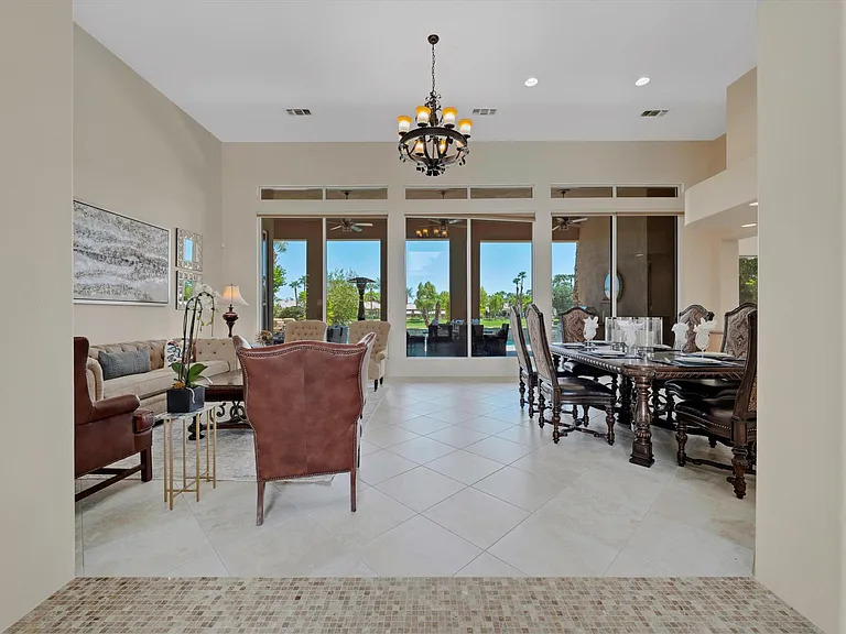 Dining room and table with seating for 8