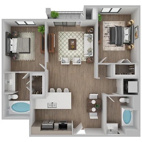 Floor plan The Breakwater II - Cable & Internet Incl.