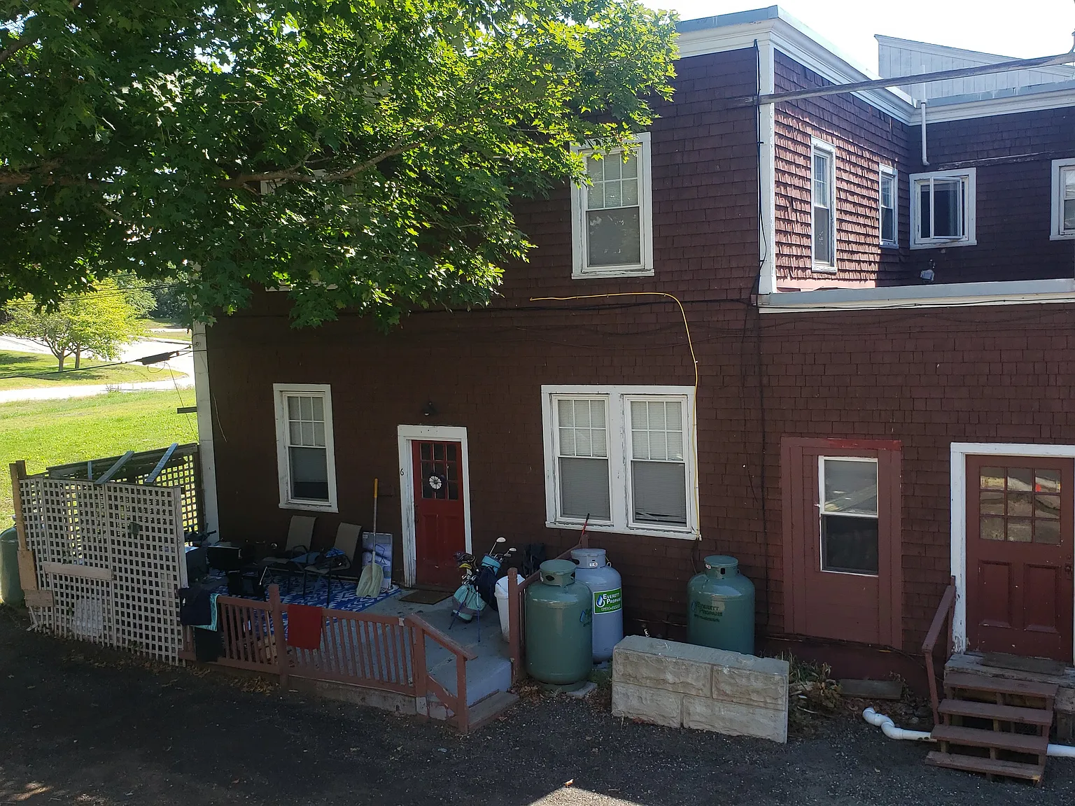 Front double doors upstairs and downstairs on 2 depot st side