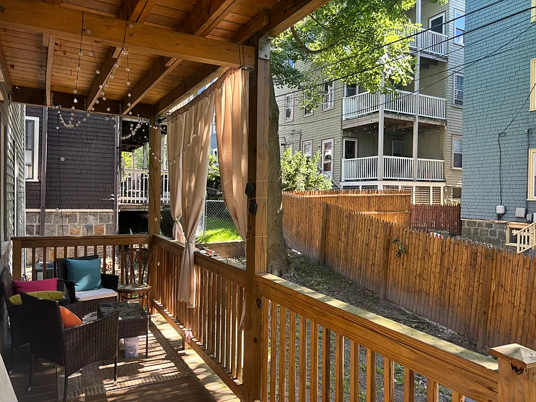 Exclusive use back porch and shared yard
