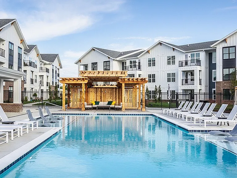 In the summer months, residents enjoy the saltwater pool, sundeck, and cabanas.
