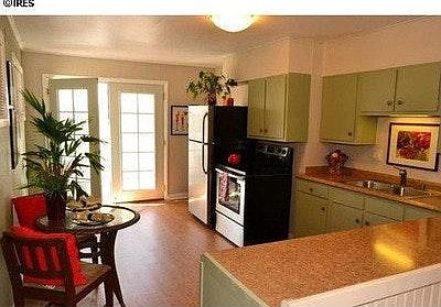 Kitchen towards back deck