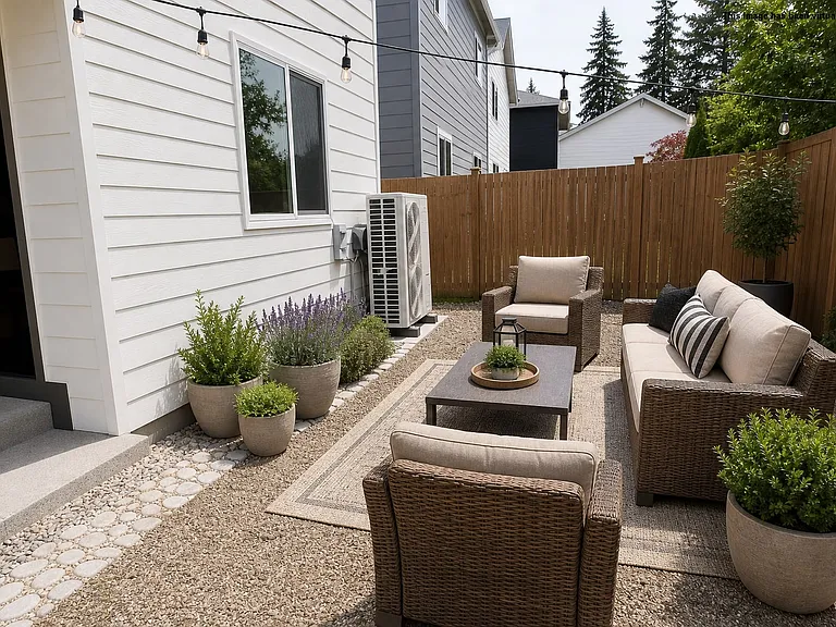 Back yard, virtually staged.