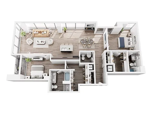 Floor plan 2 Bed 2.5 Bath (1,797 sq ft - 1,820 sq ft)