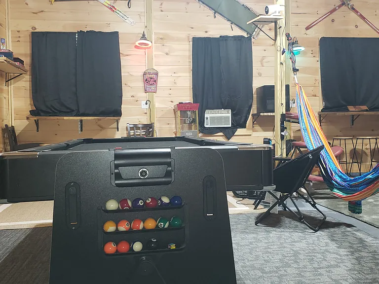 Indoor hammock watch movies
