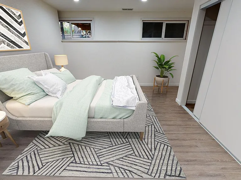 Bedroom 6. This image shows a virtually furnished space. Bedrooms come unfurnished.
